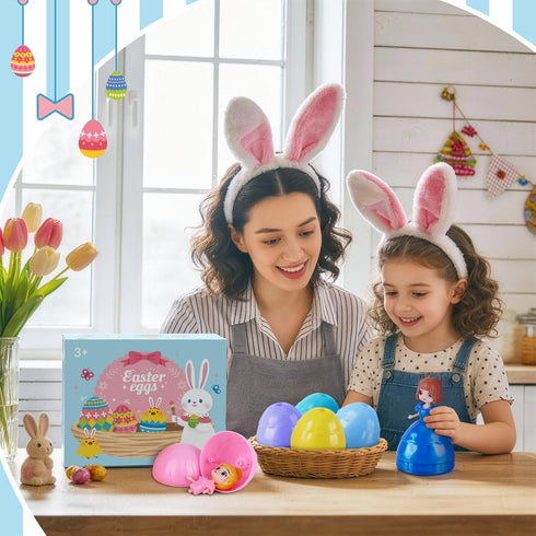 12 Uiseba PCS Princess Prefilled Easter Eggs, Easter Basket Stuffer,Hunt Gifts for Kids, Classroom Prize and Party