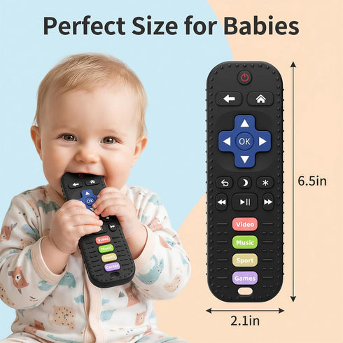 3-6, 6-12 Baby Teething Toys, Remote Control Sensory Teether, Silicone Chew Toy for Teething Relief, BPA-Free Baby