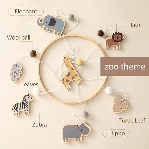 Jungle Animals Crib Mobile | Handmade Baby Mobile for Woodland Nursery Room Decor (Zoo Mobile)