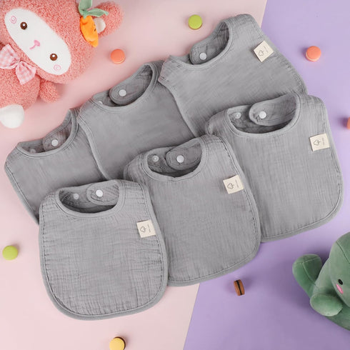 Accmor 6 Pack Soft Cotton Baby Bibs for Infants - Ideal for Drooling and Teething