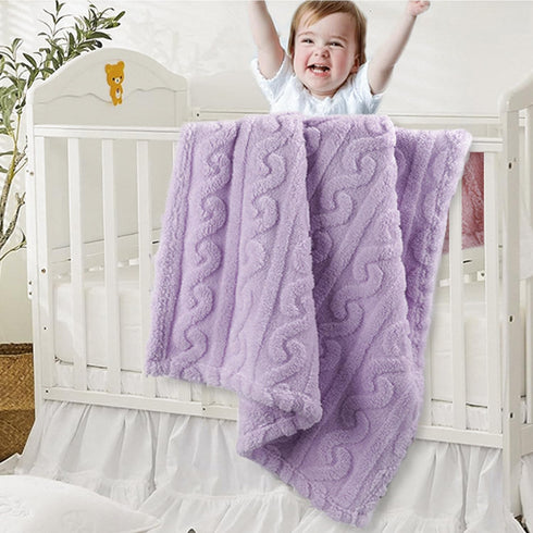 3D Cozy 330GSM (30 40 Inch, HOMRITAR Baby Blanket for Girls Toddlers Fleece Fluffy Fuzzy Blankets for Baby, Soft Warm