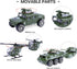 26 Pack Diecast Military Vehicles Set, 6 Pack Alloy Metal Models Car Toys and 20 Pack Soldier Army Men