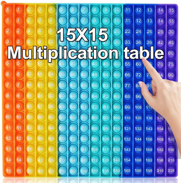 MEIBK Multiplication Game Multiplication Tables Rainbow Education Popular fidgety Toys 15X15 Multiplication Tables,
