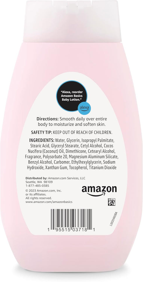 13.6 Oz (Pack 1) Amazon Basics Baby Lotion, Mild & Gentle, Hypoallergenic, Paraben Free, Phthalate Free, Dye Free