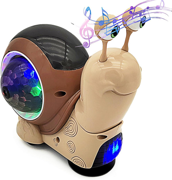 Tipmant Baby Toddler Electric Snail Toy Cute Electronic Animal Crawl, Play Music,