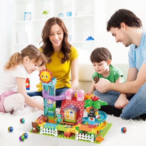 Ysityum 2 1 6 Set, (118PCS) Marble Run Building Blocks Toy - in Compatible Blocks Models with Marble Balls, Montessori