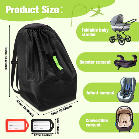 Sublaga 2pcs Car Seat Bags For Airplane Travel, Durable Carseat Cover For Air Travel Car Seat Travel Bag with Shoulder