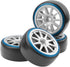 1/10 RC Hard Plastic Drift Tires & Wheel Rims, 12mm Hex 10-Spoke Compatible with HSP HPI Tamiya TT01 TT02 Kyosho Traxxas