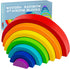 Wooden Rainbow Stacking Toy, Montessori Arch Bridge Building Blocks, Colorful Puzzles for Kids 2-5 Years Old, Rainbow