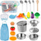 D-FantiX Play Kitchen Accessories, Kids Play Pots and Pans Playset with Mini