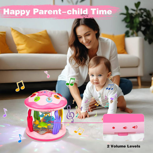 6-12 12-18 1 2 3 Aboosam Baby Girl Toys Months: Babies Ocean Rotating Light Up Musical Toys Months Crawling Learning