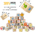 1-3 1.6" Montessori Mama Wooden Blocks for Toddlers - Large Hardwood Stacking Blocks with Letters, Shapes, Colors