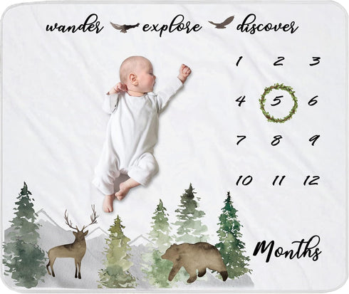 fundich Baby Monthly Milestone Blanket for Boys & Girls | Soft Months Picture