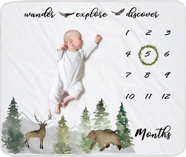 fundich Baby Monthly Milestone Blanket for Boys & Girls | Soft Months Picture