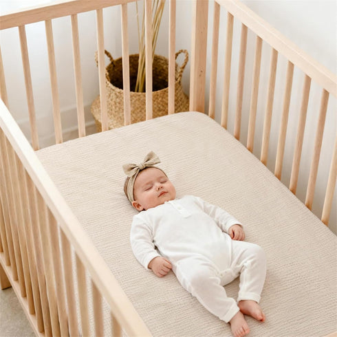 28"x 52", 2 Pack Lulu Moon Muslin Crib Sheets - Fitted Crib Mattress Sheets for Boys and Girl