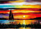 Moruska Sunrise Sailing Boat - 1000 Piece Wooden Jigsaw Puzzle - Gradient Color Oil Painting