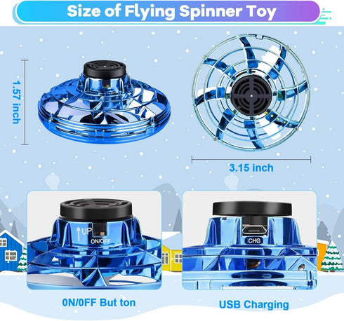 Toys,2026 6 7 8 9 Vantexi Drone for Kids Flying Upgrade LED Fidget Spinner,Hand Operated Fidget Flying Spinner Toy