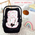 3D Pea Pod Infant Car Seat Insert with Strap Covers, All in One Reversible Baby Car Seat Head Support for Newborn, Soft