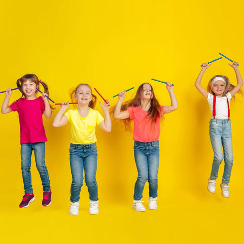 50 5 8 Inch Set Halloscume Pcs Rhythm Sticks for Kids Classroom Activities, Colors of Music Sticks, Wooden Percussion