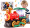 KidsMind Electric Steam Train Toy for Toddlers 3-5,Bump and Go Truck w/Steam Locomotive,Smoke,Light