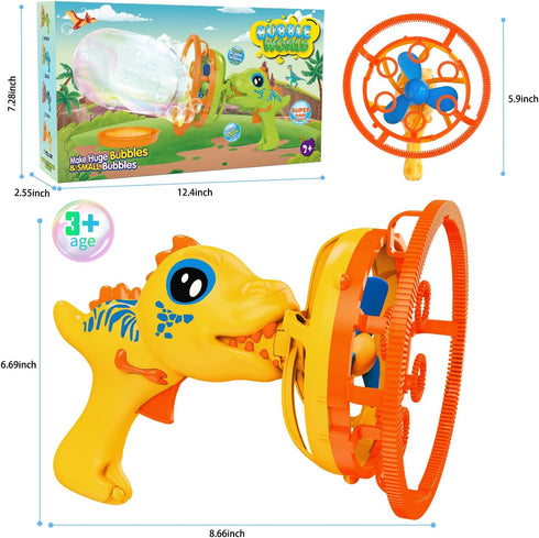 Dinosaur Bubble Gun Bubble Machine for Kids, Summer Party Favors Outdoor Toys, Birthday Gift for Ages 3-10