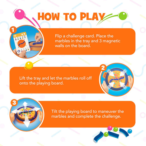 Foxmind Marble Garble Quick Kids Card Game, 4 Difficulty Levels, 20 Minute Family Dexterity Game for Game Night