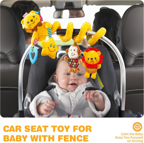 0-3-6-9-12 Tummy (07-Little Jollybaby Crib Stroller Car Seat Toys for Baby Months, Time Hanging Sensory Toys
