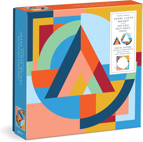 Galison Frank Lloyd Wright Organic Geometry – 500 Piece Multi-Puzzle with Beautiful Geometric Artwork