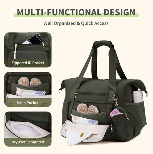 CEI-CEI Neoprene Diaper Bag Tote Large Maternity Hospital Bag for Labor and Delivery Waterproof Travel Baby Tote