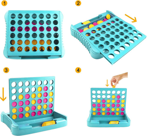 4 in a Row Game - Includes 6 Spare Discs, Classic Board Game for Boys, Family Fun for Ages 3 to 12 Years Old