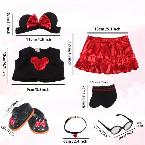 18 Inch Doll Playset for Girl Dolls, Micky Themed Accessories for American Dolls, Total of 7 pcs