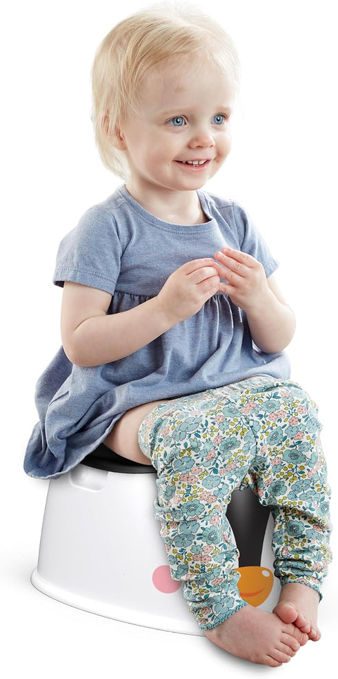Fisher-Price Toddler Toilet Penguin Potty Training Seat, Portable Chair with Handles for Kids and Removable Bowl