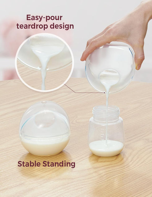 Momcozy (3oz/90ml, 2 Counts) Breast Milk Collector, Milk Collectors for Breastfeeding, Reusable Breast Milk Shells