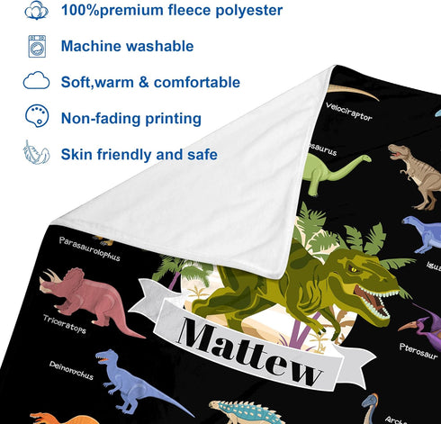 J&SBGFT 30"x40", Personalized Baby Blanket, Custom Name Blanket for Boys & Girls, Toddlers to Kids, Nursery Stroller