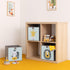 Navaris Kids Storage Cubes Set of 3, 11x11x11 Fabric Organizer Bin with Animal Designs in Mint Green