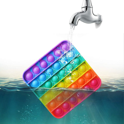Push Pop Bubble Fidget Sensory Toy - for Autism, Stress, Anxiety Relief for Kids and Adults - Rainbow Square