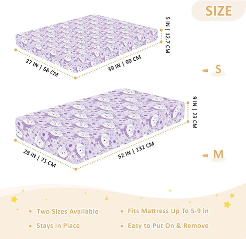 miaozhen 1 Pack 52x28 Cotton Baby Crib Sheets Soft Lavender Bear Winter Toddler Cirb Bedding Cover for Nursery juego de