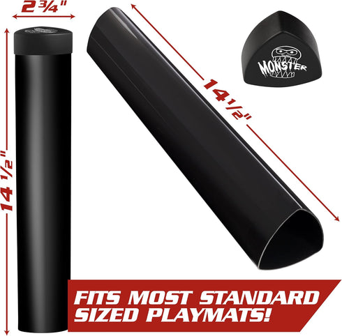 Monster TCG Gaming Prism Playmat Tube, Opaque Black, Easy in & Out Design for Card & RPG Play Mats