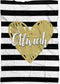 Heart Blanket - Gold Heart Personalized Baby Name Blanket