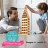ICEKO KN 100pcs Classic Wooden Building Blocks Set, Solid STEM Toys for Kids, Montessori Toys for Toddlers