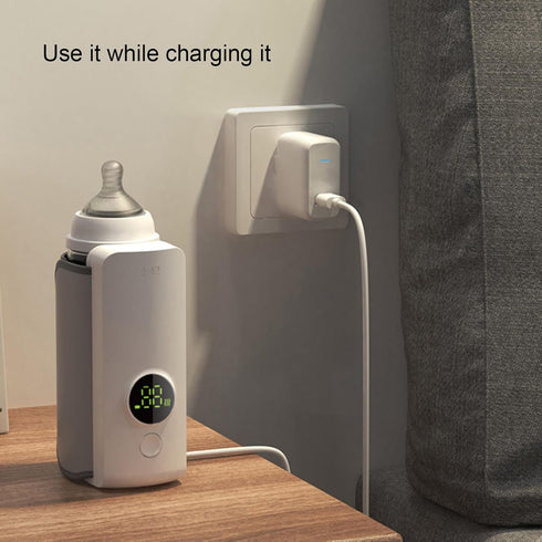 Hamwesh 6 Portable Bottle Warmer, Temperature Gears Adjustable Hook and Loop Design with USB Rechargeable Cordless