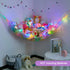 Unicorn Castle Stuffed Animal Net Hammock - Kids Toy Storage with LED Light for Nursery Room Decor
