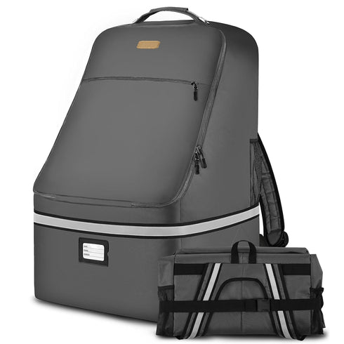 Padded Car Seat Travel Bag, Large Durable Carrier Bag with Steel Cable Handle and Reflective Stripes