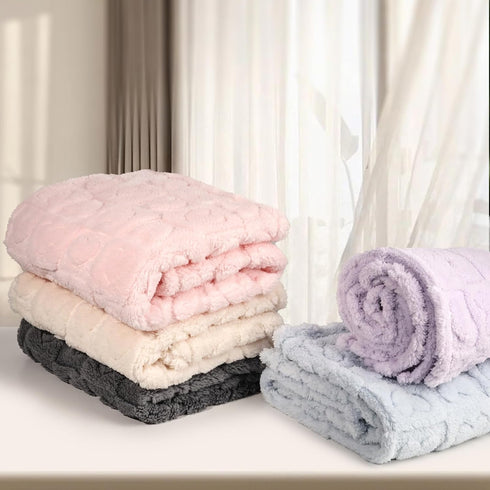 BYKOSY 5 30"x40" Pcs Baby Blanket Heart Checkered Ultra Soft Gift-Ready Plush for Newborns, Nursery & Stroller Beige