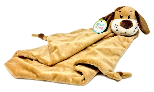 Baby Security Blanket - 18" Tall Soft Fleece Blanky for Boys & Girls with Plush Stuffed Animal - Puppy Dog