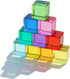 Rainbow Acrylic Gem Cubes - 10-Pcs Educational Sensory Training Crystal Toys for Children, Learn Color and Stacking