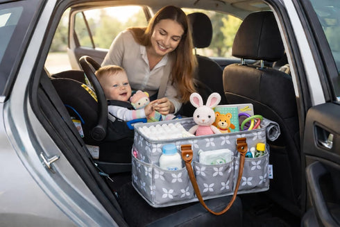 Moteph Extra Large Diaper Caddy, Craft, Toy Organizer with Zip-Top Cover with Waterproof Wet/Dry Bag - Perfect for Baby