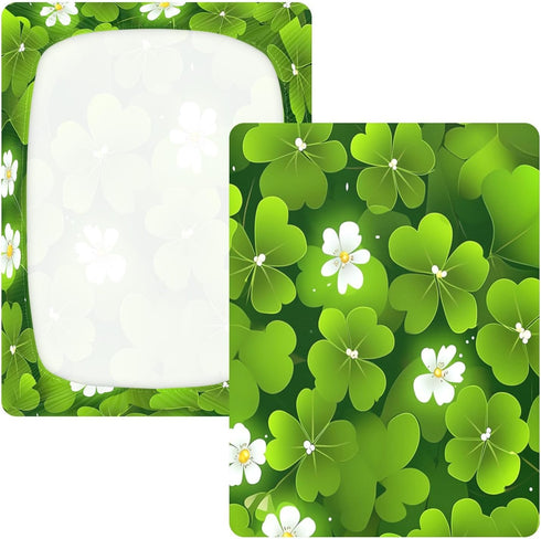 Bseiialft 52 28 Shamrock Clover Checkered St Patrick's Day Crib Sheets for Boys Girls Soft and Breathable Cotton Baby