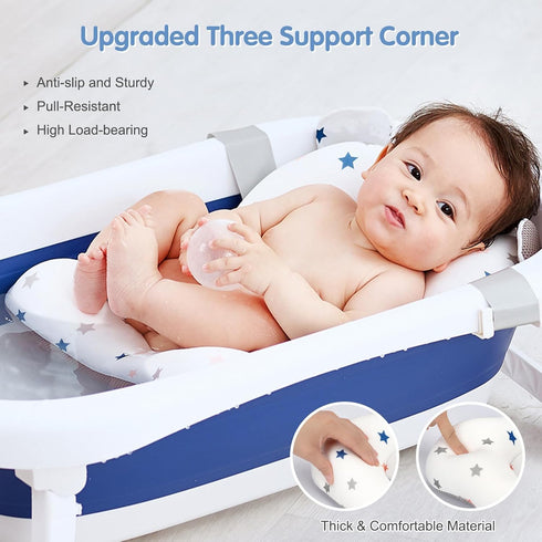 0-12 Colorlife Baby Bath Seat Support Net Infant Bathing Seat Support Mat, Adjustable Comfortable Non-Slip