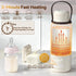 12000mAh 3Min 316L Portable Bottle Warmer - Long-Lasting, Fast Heating for Breastmilk/Formula/Water, Stainless Steel